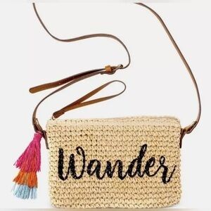 INC International Concepts Woven Crossbody wristlet bag